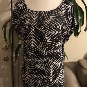 Black Leaves Pattern Top